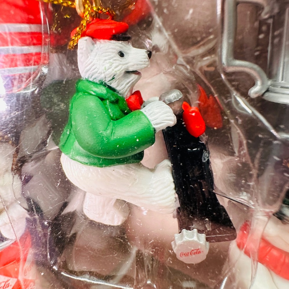 Vintage Coca-Cola Trim-A-Tree Collection 5 Piece Ornament Set Polar Bear Snowman - Picture 10 of 13